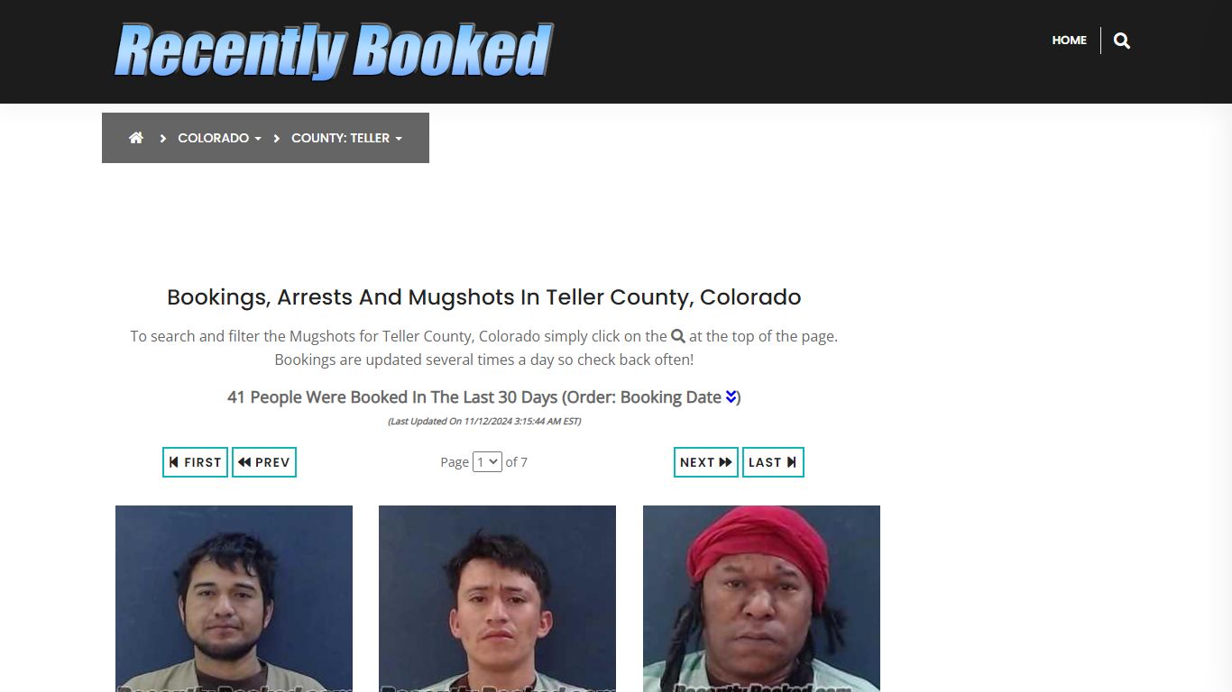 Bookings, Arrests and Mugshots in Teller County, Colorado - Recently Booked