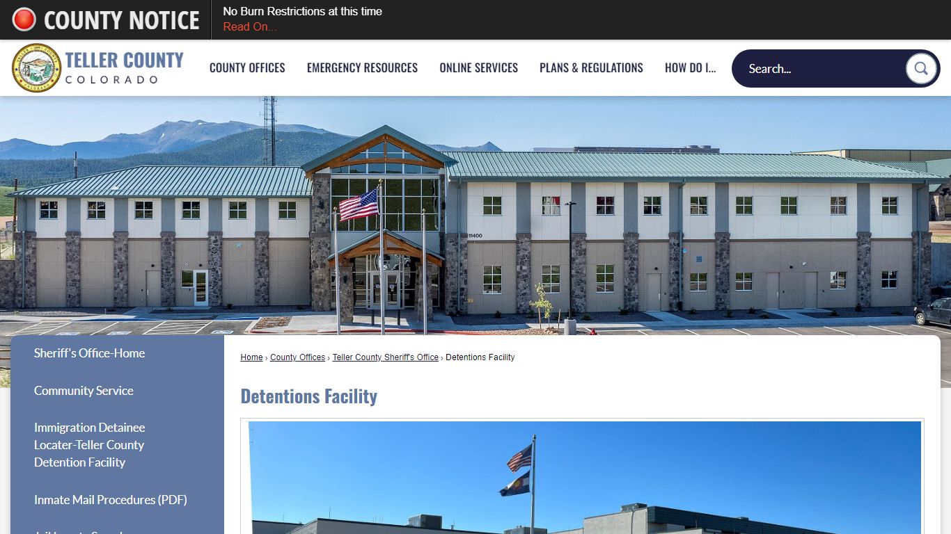 Detentions Facility | Teller County, CO